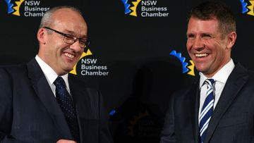 NSW opposition leader Luke Foley with Premier Mike Baird. (AAP)