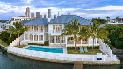 Waterfront mansion opulent luxury estate Gold Coast canal property Domain