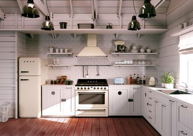 Coastal grandmother style white kitchen