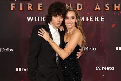 Maxx Morando and Miley Cyrus at the "Avatar: Fire and Ash" World Premiere, December 2025