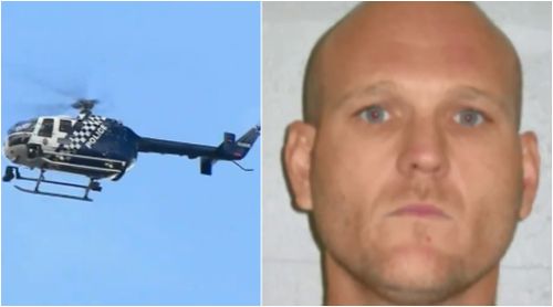 The police helicopter blared Mr Richardson's description during the search today. (9NEWS/Queensland Police)