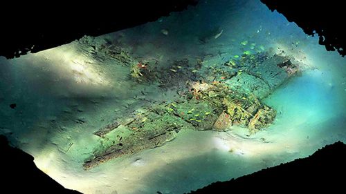 The wreckage of the Avenger off the coast of Oahu, Hawaii.