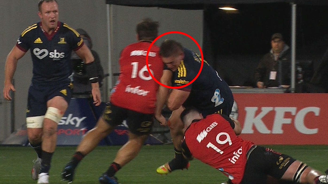 Crusaders hold on in nervy finish against Highlanders despite Klein red card