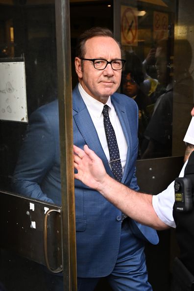 Kevin Spacey departs The Old Bailey Court on July 14, 2022 in London, England. 