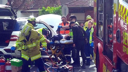 Salim Mehajer was taken to hospital after the crash yesterday. 