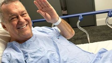 Jimmy Barnes and wife Jane in hospital after his open heart surgery.