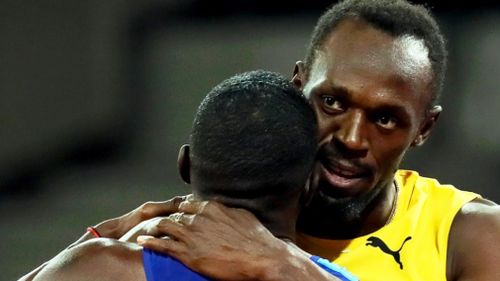 Usain Bolt placed third in his last ever solo 100m race. (AAP)