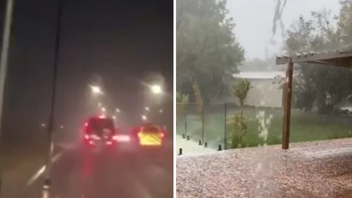A severe storm lashed Melbourne's east last night bringing heavy rain and hail to parts.