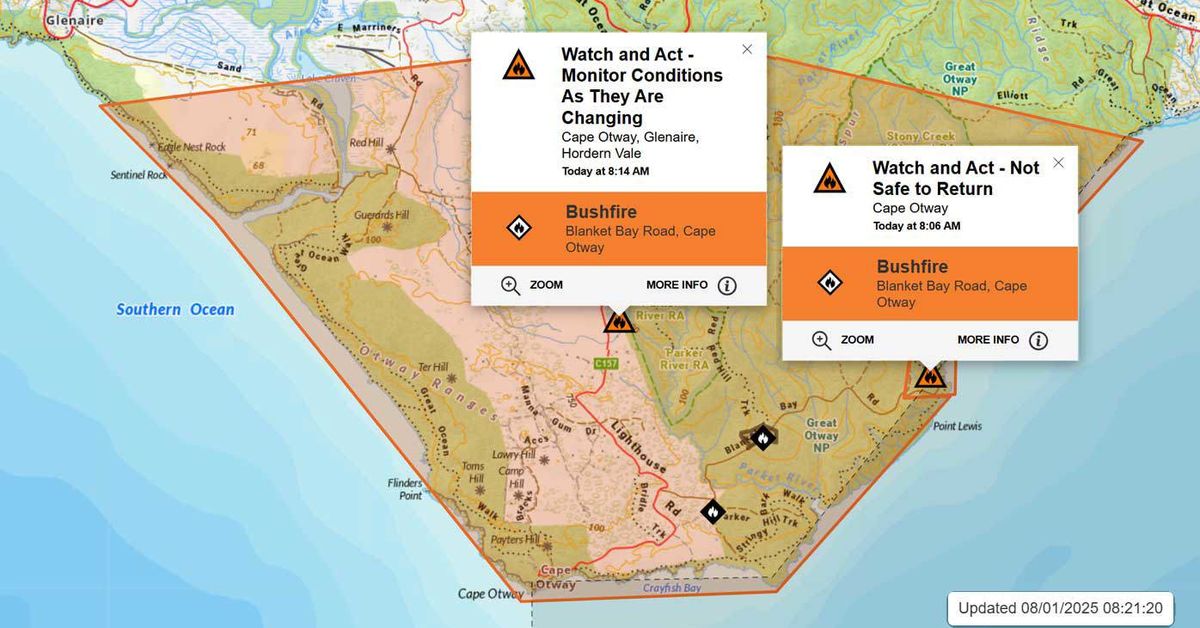 Warning it's too late to leave as bushfire burns out of control at Cape ...