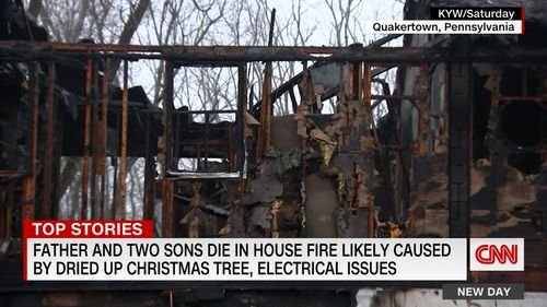 A father and his two school-age sons died on Christmas Day when their house caught fire. 