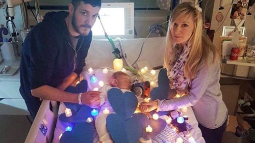 Charlie Gard with his parents, Connie and Chris. (AAP)