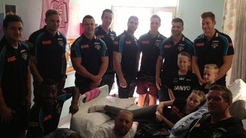 Panthers players visited Brooke while she was in Westmead Children's Hospital. (supplied)