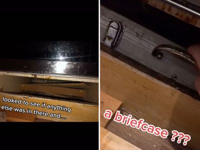 Woman's series of discoveries behind oven