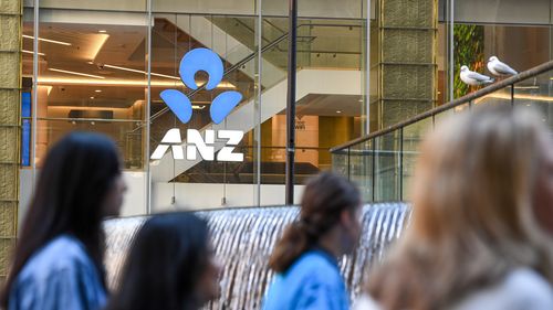 Un logo ANZ sur l'un des bureaux de la banque à Sydney.