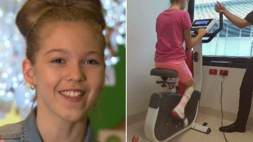 Mackenziee, who is a triplet, is due to undergo major knee surgery. (9NEWS)