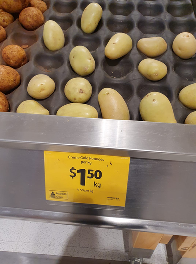 Potatoes on special at Coles