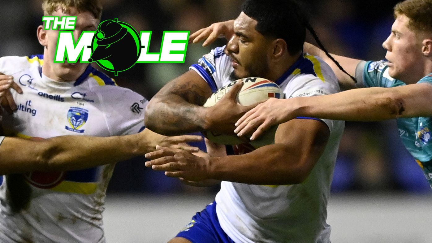 Thomas Mikaele in action for Warrington in the Super League.