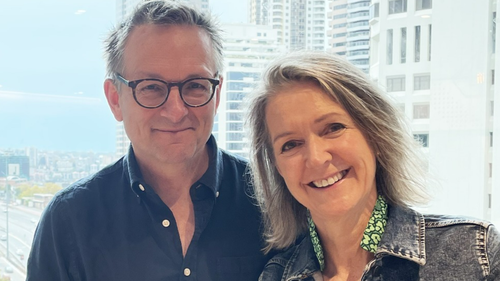 Michael Mosley and his widow, Clare Bailey Mosley.
