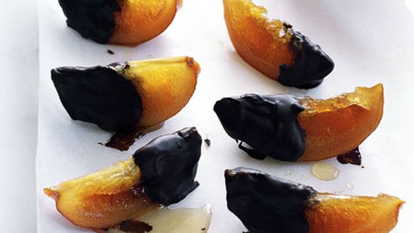 Chocolate-dipped candied oranges