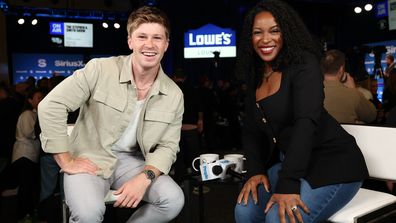 Robert Irwin visits Janine Rubenstein at SiriusXM on Radio Row at Super Bowl LX on February 06, 2026 in San Francisco, California. 