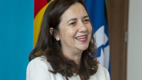 Queensland Premier Annastacia Palaszczuk speaks to media at 1 William Street about the Commonwealth Games. (AAP)