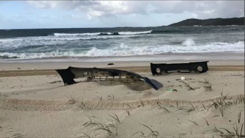 9NEWS understands the ship's insurers have launched efforts to locate debris as it washes up on beaches along the NSW coastline. Picture: NBN News.