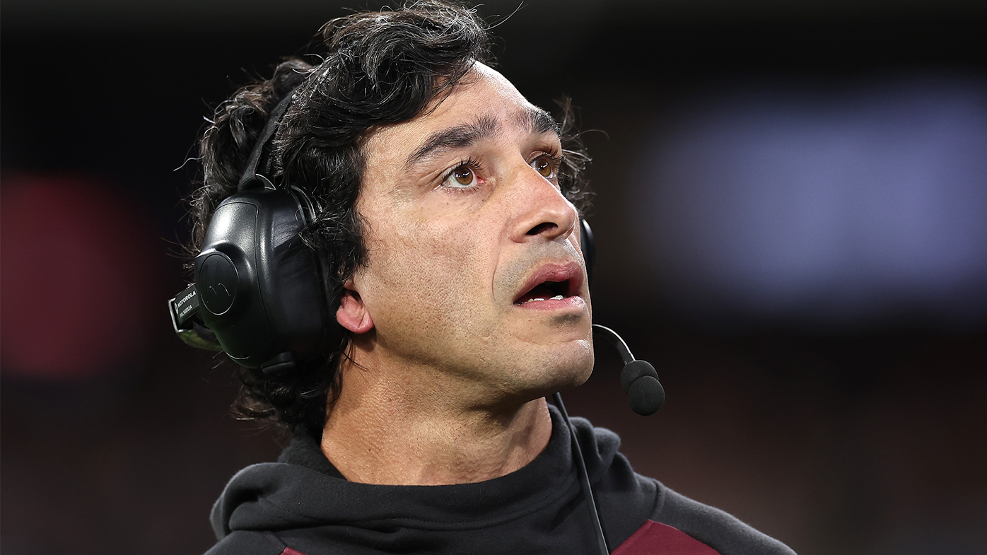 Maroons assistant coach Johnathan Thurston looks on during game two of the men&#x27;s State of Origin series.