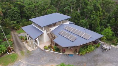 Solar panels water tank storage at 24 Forest Creek Road, Daintree eco-friendly homes for sale