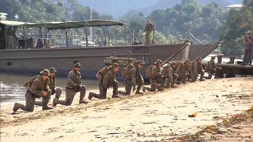 Hundreds of Aussie troops, and about 50 US marines, took part in the excercises. (9NEWS)