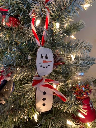 Christy Critchett Hester made an ornament for her Christmas tree using her late husband Richard's glasses