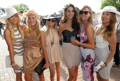 A passe of lovely ladies enjoy Cox Plate day. (AAP)