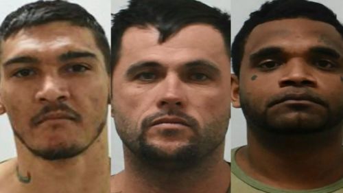 Road pursuit, spikes deployed as police hunt three Townsville prison escapees