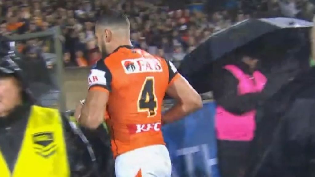 Wests Tigers star Brent Naden facing long ban for shoulder charge that sparked scuffle