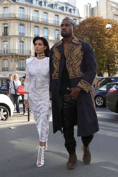 Kanye West and Kim Kardashian in Paris, September 2014