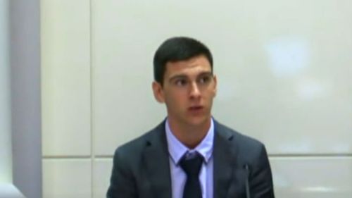 Dylan Voller gives evidence at the commission hearing today. (Supplied)