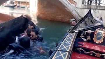 A﻿ group of tourists were plunged into a Venice canal after being told off for taking selfies.The mishap happened after the gondolier warned the group of Chinese visitors not to shift over to one side of the boat as ne negotiated a bridge.