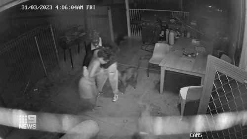 CCTV footage has emerged of the terrifying moment the youngster was ﻿dragged motionless out the door by a mask and wig-wearing intruder.