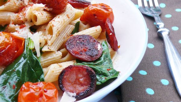 Addictive chorizo, roast tomato and smoked paprika penne