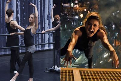 Mila Kunis had to be lean to play a ballerina in <i>Black Swan</i>, then bulk up to shoot stunts in sci-fi epic <i>Jupiter Ascending</i>. So how does she do it?<br/><br/>The star told Ellen DeGeneres that she worked out twice a day for the role and will never be that fit again because she loves food too much!<br/><br/>(Left: <i>Black Swan</i> / Fox Searchlight. Right: <i>Jupiter Ascending</i> / Roadshow)