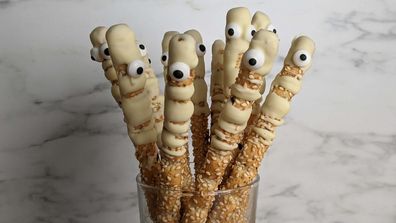 Mummified monster pretzel sticks