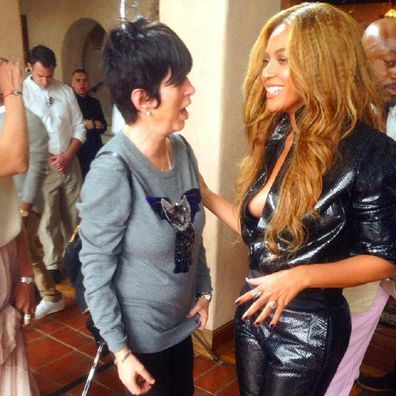 Diane Warren and Beyonce at Roc Nation Pre-GRAMMY Brunch 2015