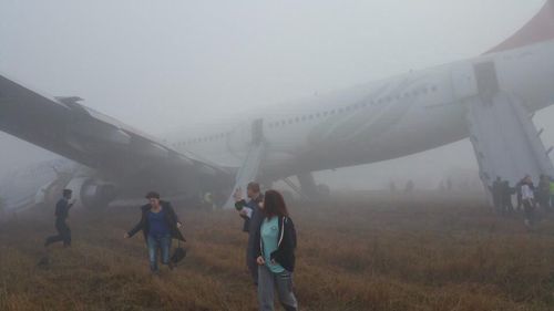 Passengers safe after Turkish jet skids off wet runway in dense fog