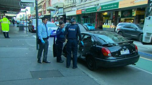 A manhunt has been launched for the fourth man involved in the incident. (9NEWS)