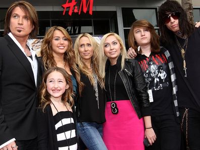 Billy Ray Cyrus, Tish Cyrus and Miley Cyrus with family