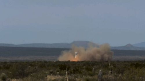 A controlled landing on solid ground. (Blue Origin)