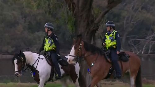 Mounted police, water police and air police all helped in the search.