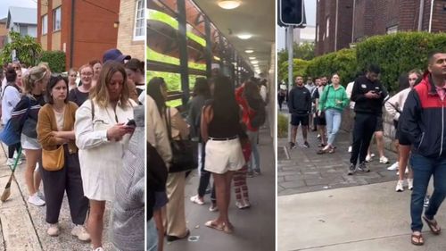 Hopeful tenants line up to view a rental unit in Randwick.