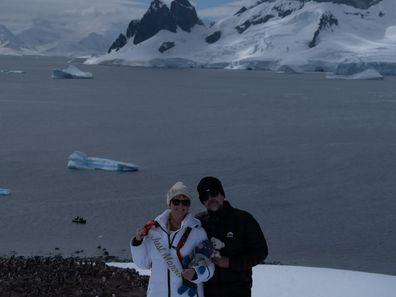 Tanya Conole and Bill Davidson who exchanged wedding vows in Antarctica.