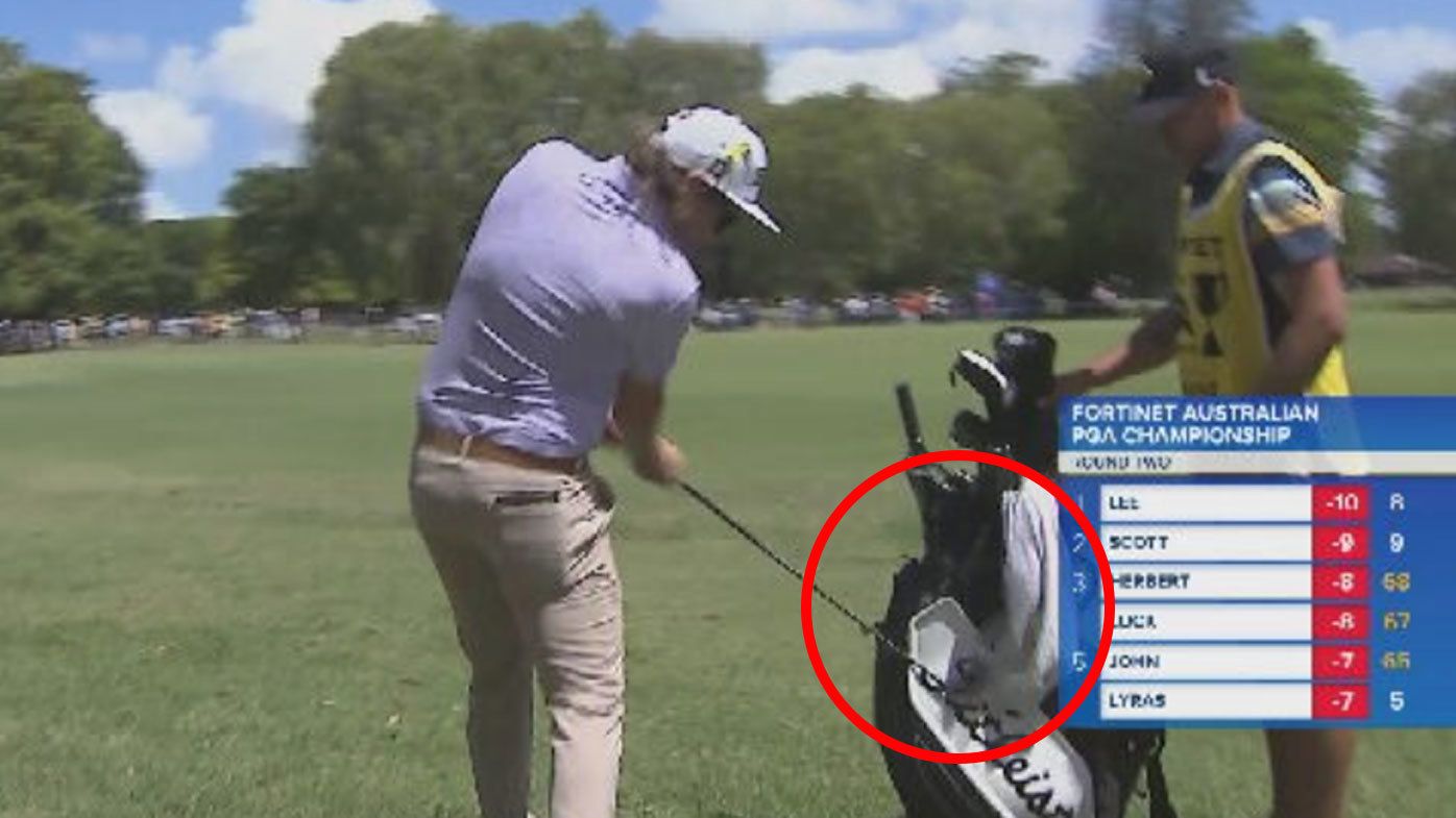 A frustrated Cameron Smith lashed out at his own equipment following a round to forget at the Australian PGA Championship