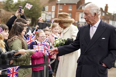 King Charles III and Camilla, the Queen Consort, arrive for a visit to Colchester Castle to mark Colchester's recently awarded city status, in England, Tuesday, March 7, 2023. 